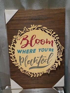 Bloom Where You're Planted Wall Sign - Multicolor